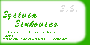 szilvia sinkovics business card